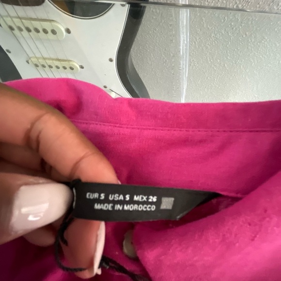 Zara Fuchsia Button Down Shirt - Picture 3 of 4